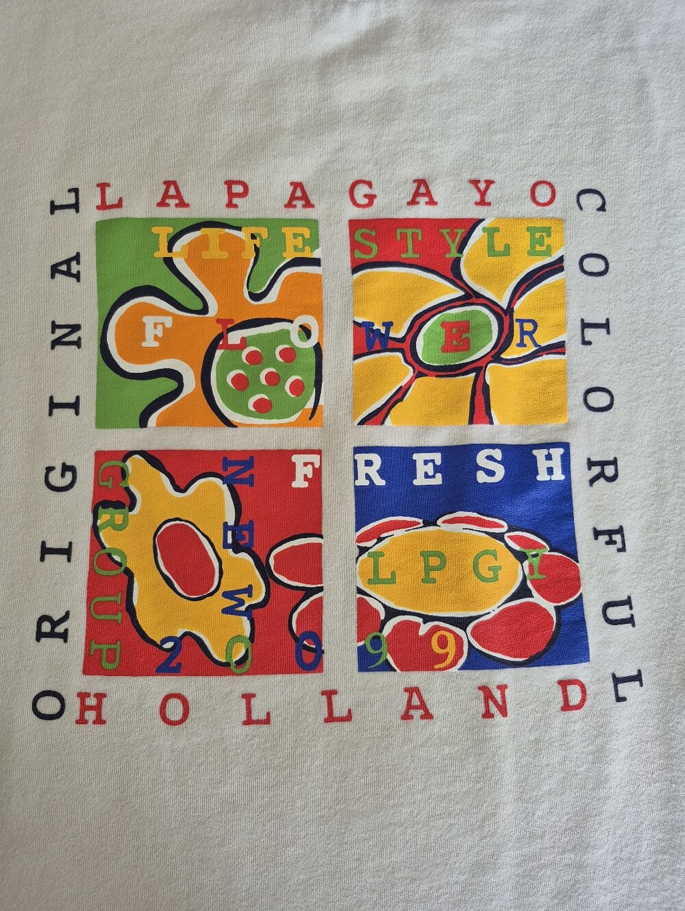 Lapagayo Holland Women's White Vintage Retro Pop Art Floral Sweater Size Medium - Picture 3 of 11